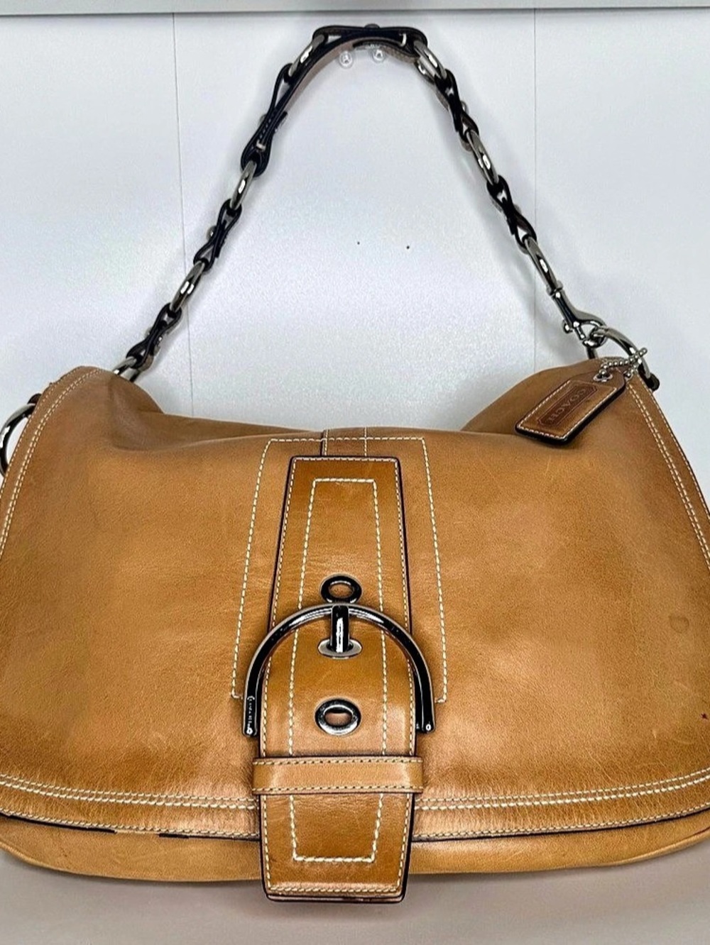 Coach Soho Buckle Flap Hobo Bag 9248 Brown